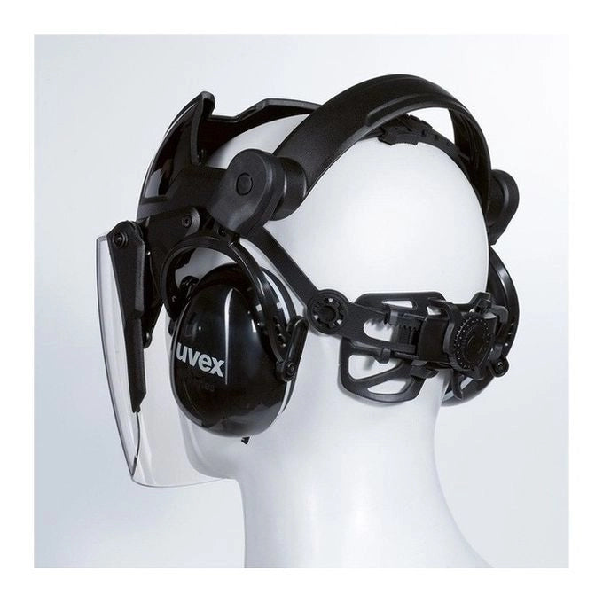 Uvex 9790212 pheos faceguard Protezione Viso Visiera Policarbonato Cuffie Antirumore SNR 28 dB colore Nero