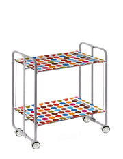 Carrello da cucina pieghevole grigio con ruote BAUHAUS 2 ripiani