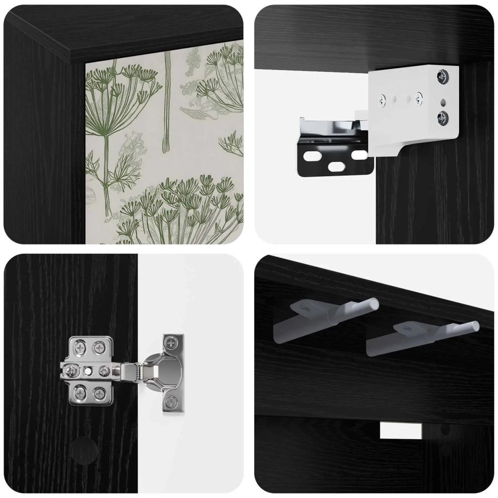Mobile TV da Parete GOTHA 69 x 33 x 40 cm Rovere Nero 8007148