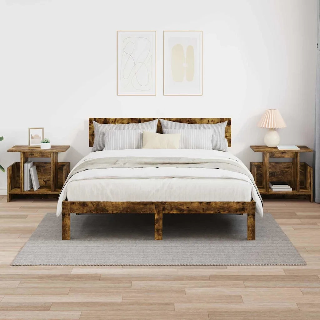Supporto TV 2 pcs Rovere fumé 50 x 35 x 45 cm Legno multistrato 891009