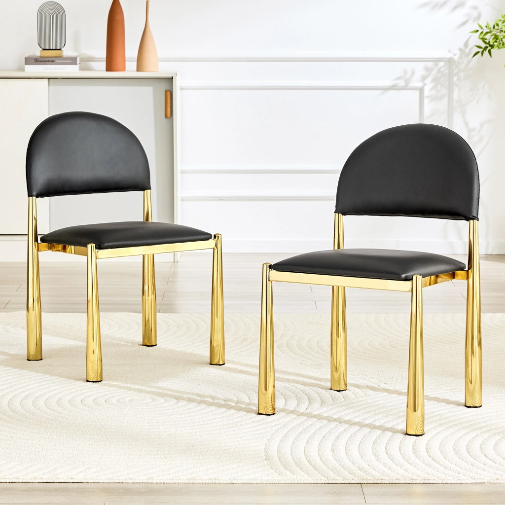 SEDIA da pranzo Set da 2 pezzi 80 cm PU nero