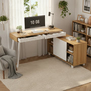 Scrivania Angolare con Cassetti ¨C MINIMAL ¨C Legno e Metallo, 140x120x76.5cm