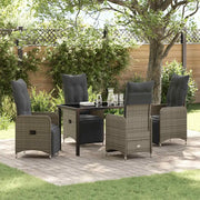 Set da Pranzo per Giardino con cuscino 5 pcs Grigio polyrattan 3379676