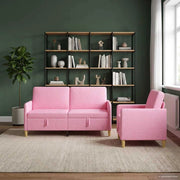 Set di Divani con Storage 2 pz Rosa Poliestere 3429216