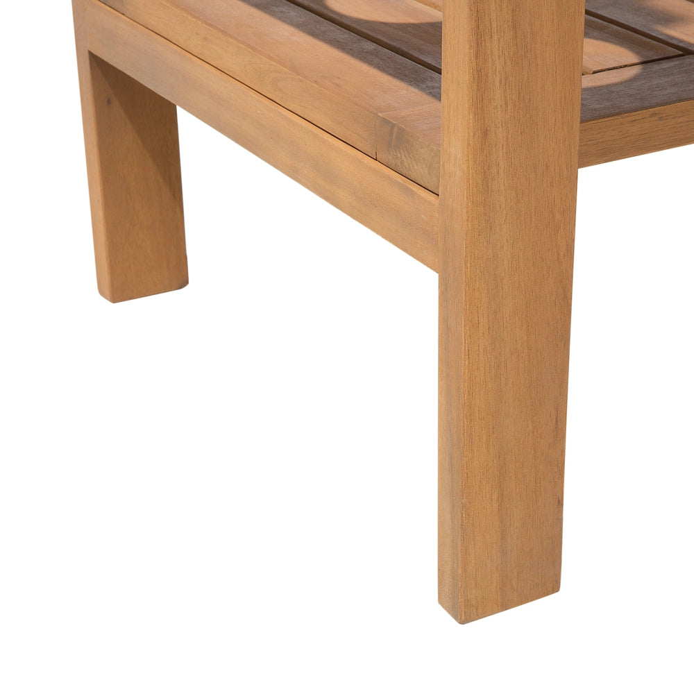 Carrello da giardino in legno di acacia chiaro Carrello da tè a 2 piani con ruote con portabottiglie