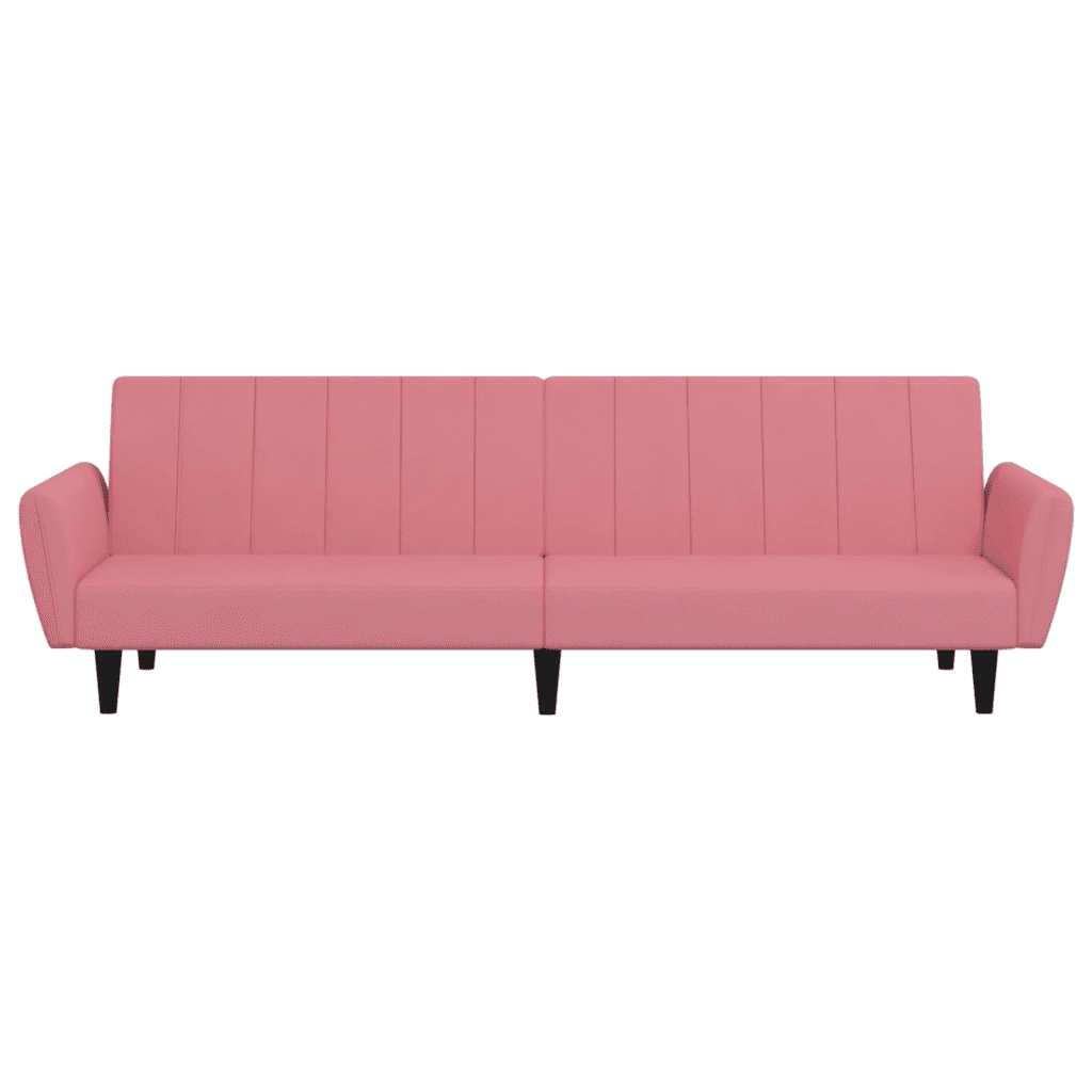 Divano letto | Sof¨¤ letto | Letto singolo a 2 Posti Rosa in Velluto