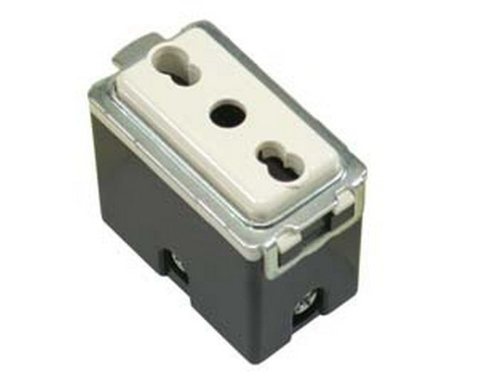 presa sicurezza bivalente "venus" poli+terra 10/16a alveoli mm4/5 7079.n cod:ferx.fer87995