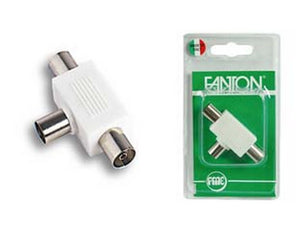 2blister presa multipla tv a 2 uscite in blister - mm.9,5 37060 cod:ferx.fer14977