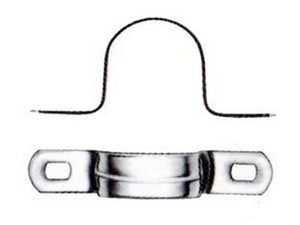 gaffetta cavallotto a due fori - ø mm.19 - asole mm.7x4,2 cod:ferx.fer435161