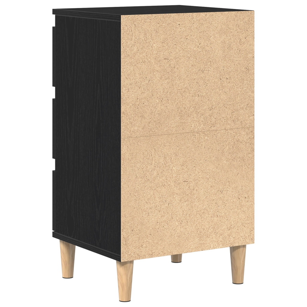 Comodino  Nero Rovere 40x35x70 cm Legno ingegnerizzato