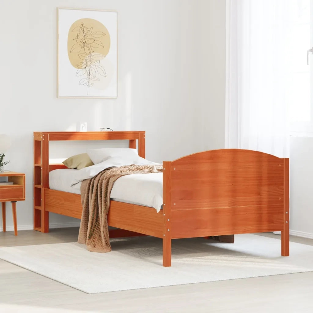 vidaXL Letto senza Materasso Marrone Cera 75x190 cm in Legno di Pino