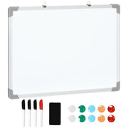 EasyComfort Lavagna Magnetica da Parete con Gomma, Pennarelli e Magneti, in Alluminio, 60x1.8x45 cm, Bianco