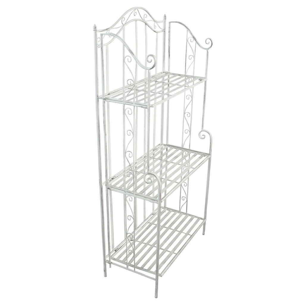 Scaffale 3 piani stile provenzale verniciato in Acciaio cm 60x32x128 - REGGIE