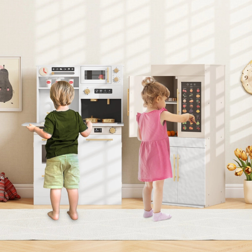 Set da cucina giocattolo combinazione frigorifero macchina da caff¨¨, Set da cucina giocattolo microonde fornello Bianco-Cucine giocattoli