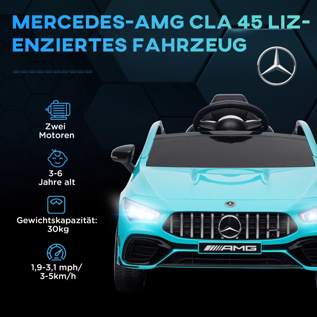 Auto Elettrica per Bambini Telecomandata ¨C zephmum ¨C Blu Chiaro, Luci LED, Clacson, Ruote Trasporto