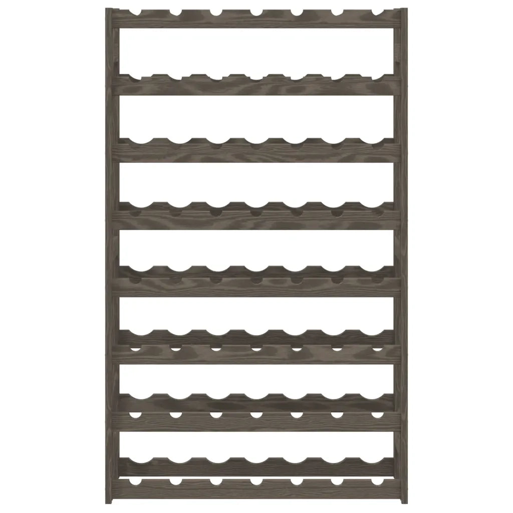 Portabottiglie per 56 Bottiglie Grigio Legno Massello di Pino 373382