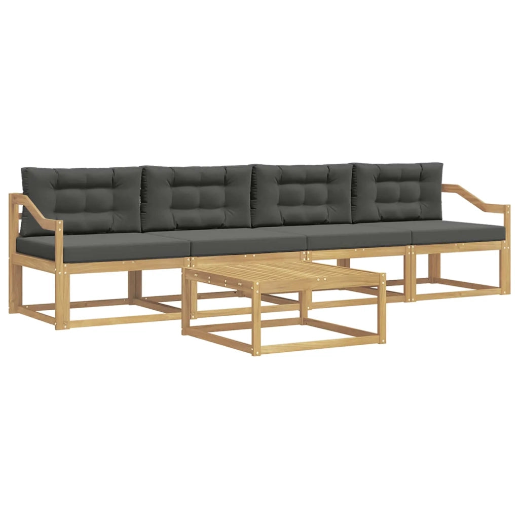 Set di divani da esterno con cuscino 4 pcs Bianco e Antracite