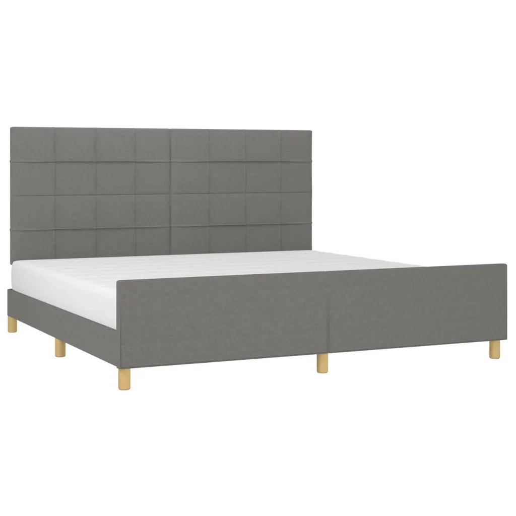 Giroletto senza Materasso Grigio Scuro 200x200 cm Tessuto