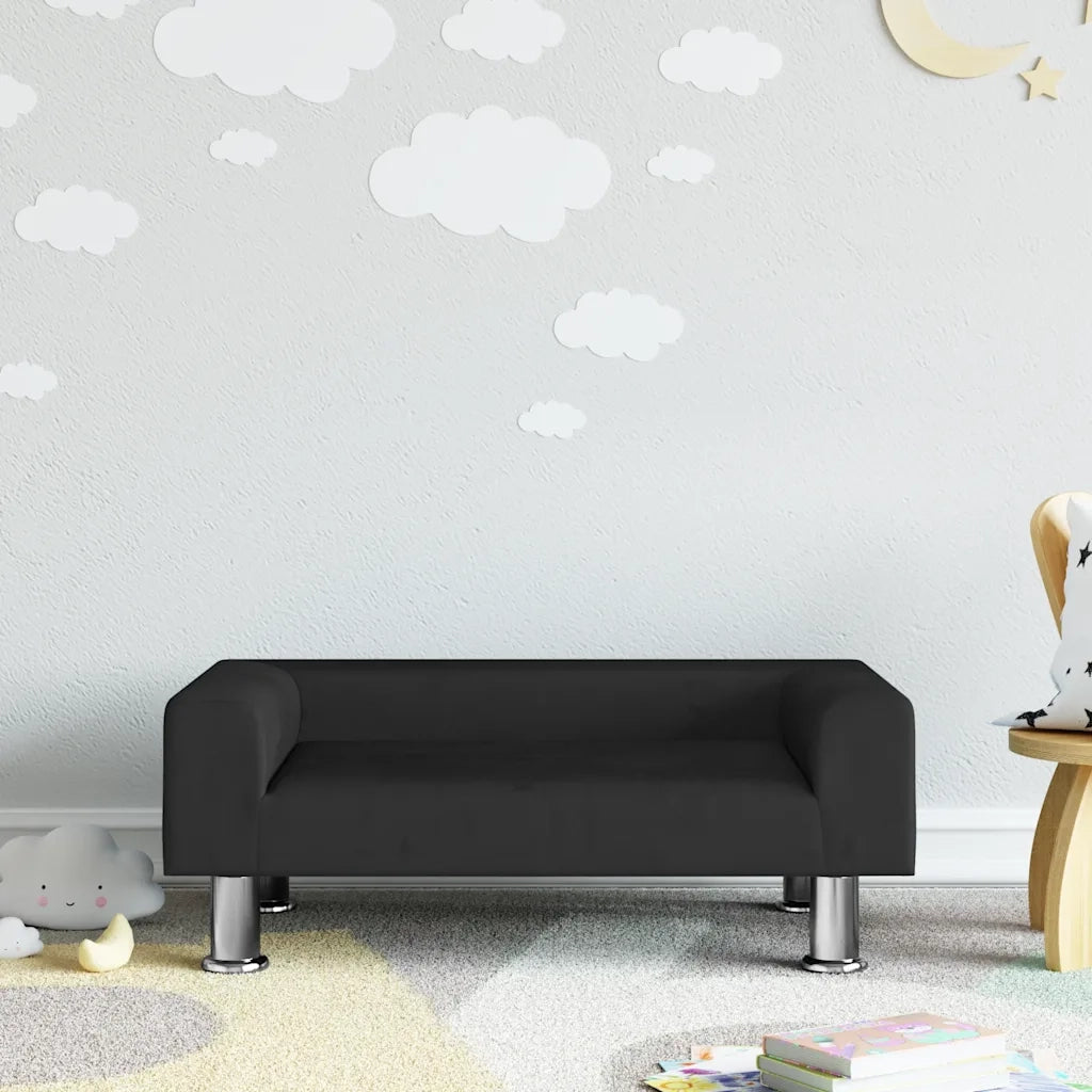 Divano | Divano da soggiorno | Sofa per Bambini Nero 70x45x26,5 cm in Velluto