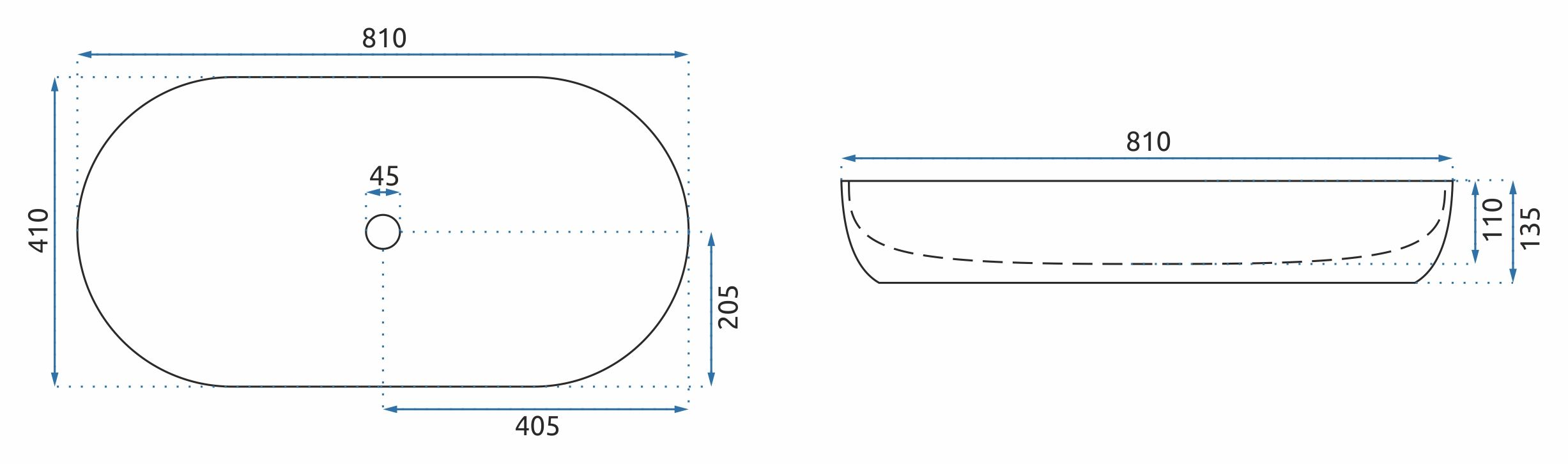 Lavabo Da Appoggio Rea Cleo 81 White