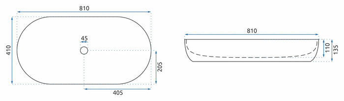 Lavabo Da Appoggio Rea Cleo 81 White