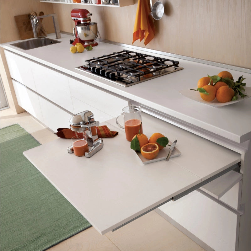 Guide per tavolo allungabile e sollevabile Oplà Folding+39 M120, Alluminio, Champagne anodizzato
