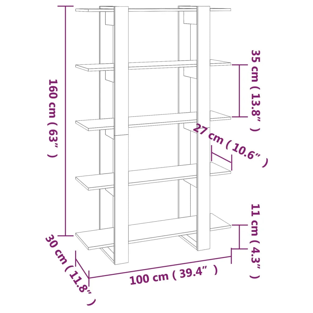 Libreria/Divisorio Grigio Cemento 100x30x160 cm cod mxl 19265