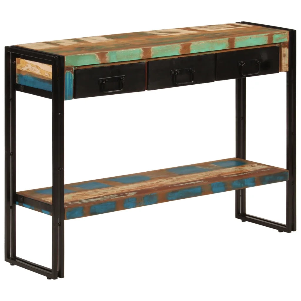 Tavolo Consolle 110x30x76 cm in Legno Massello Riciclato