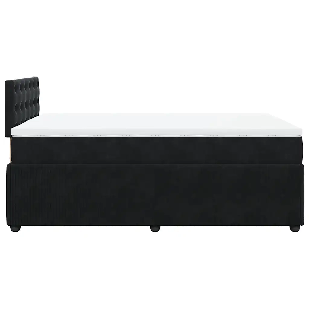 Giroletto a Molle con Materasso Nero 120x200 cm in Velluto 3290024