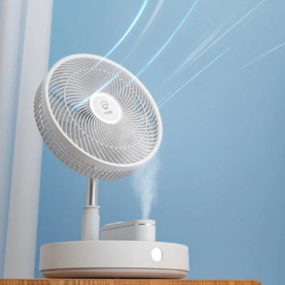 Trade Shop - Ventilatore Portatile Con Batteria Ricaricabile P30 Design Pieghevole Salvaspazio -