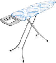 Pianale da stiratura B - Altezza di lavoro regolabile - Struttura pieghevole stabile - Supporto per ferro da stiro - Sistema di allungamento - Blocco di trasporto - Chiave per bambini - Antiscivolo - Denim Nero - 124 x 38 cm