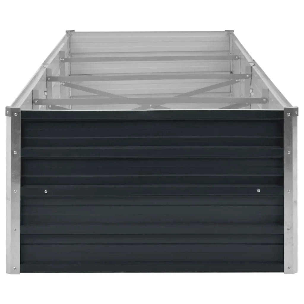 Letto Rialzato Giardino Antracite 320x80x45 cm Acciaio Zincato 45729