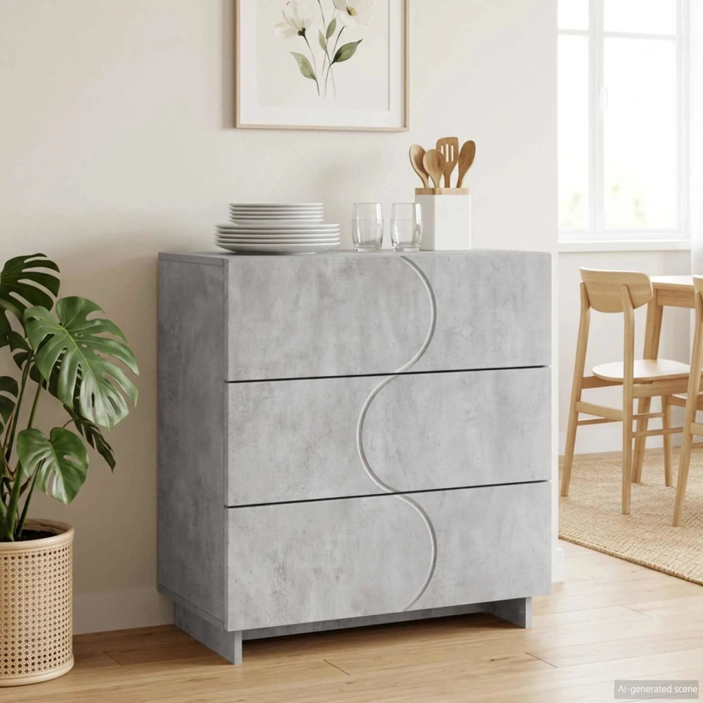 Credenza Grigio Cemento 70 x 38 x 75 cm Legno ingegnerizzato 8011525