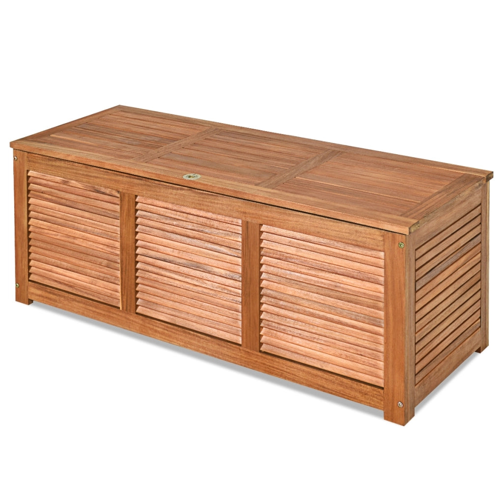 Scatola in legno di acacia per cortile e giardino, Contenitore da esterno per attrezzi da giardinaggio Naturale-Casette da giardino