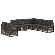 Set Divano da Giardino 9 pcs Grigio polyrattan 3436046