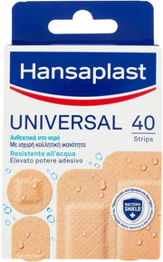 HANSAPLAST CEROTTI UNIVERSAL IMPERMEABILI TRASPIRANTI PER TUTTI I TIPI DI FERITE 1 CONFEZIONE DA 40 PEZZI IN 4 FORMATI