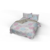 Copripiumino 1 Piazza e Mezzo con Stampa sul Sacco e Federe Doubleface Molecole