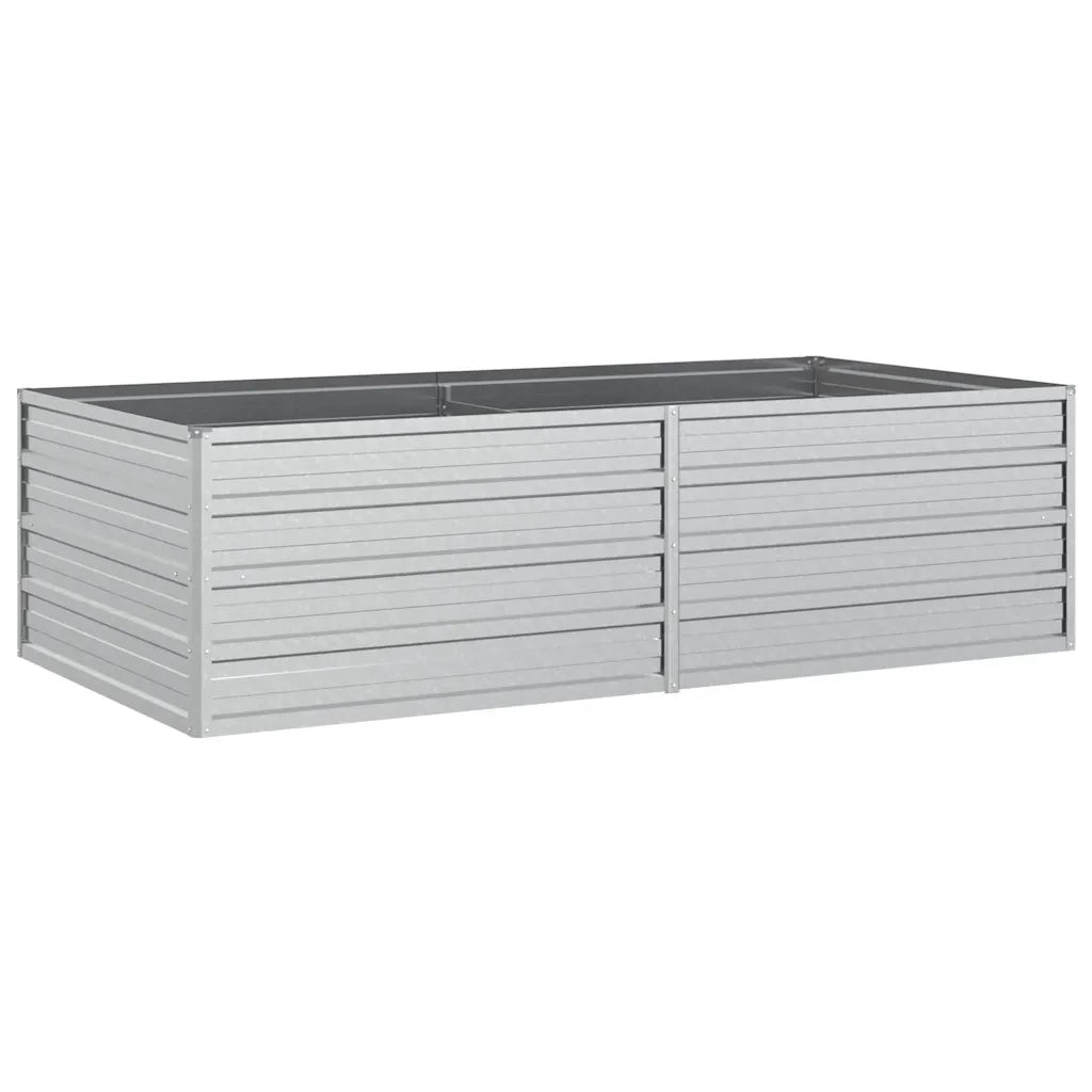 Letto Rialzato Giardino 160x80x45 cm in Acciaio Zincato Argento 316884