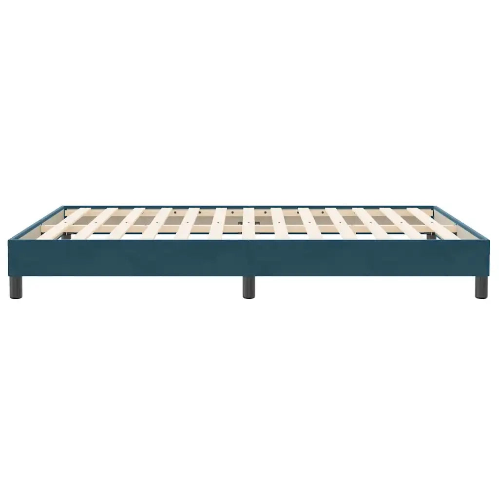 Giroletto a Molle senza Materasso Blu Scuro 140x210 cm Velluto