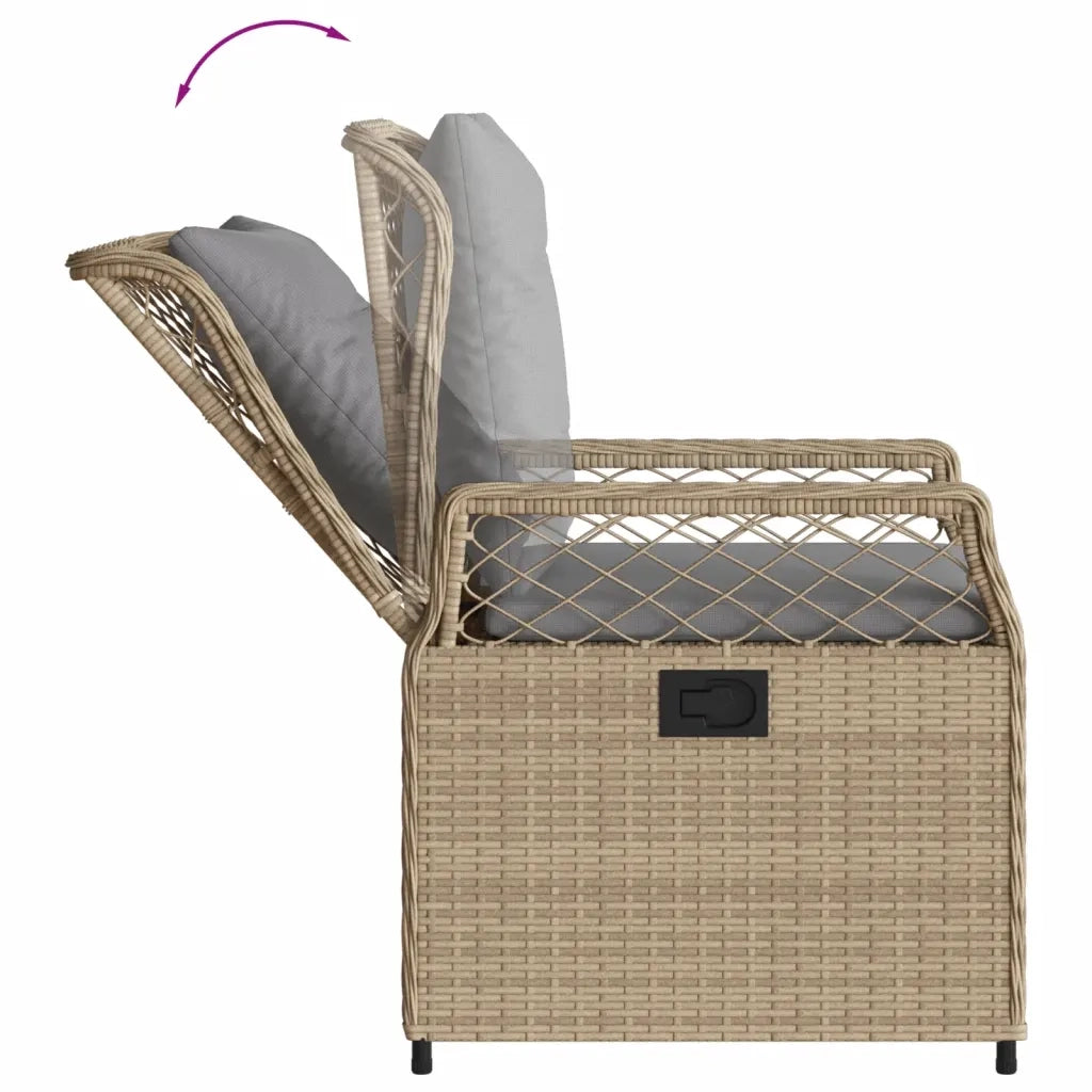 Set da Pranzo da Giardino 5 pz con Cuscini Beige in Polyrattan 3262918