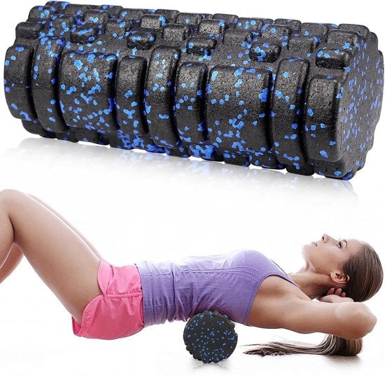 Fasciario a rilievo 3D - fasciario per schiena, colonna vertebrale e muscoli - rullo di schiuma per massaggi per la rilassamento muscolare, fitness e alleviamento della tensione muscolare