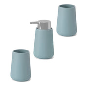 Set accessori bagno in ceramica turchese con dispenser sapone e due portaspazzolini Sidney