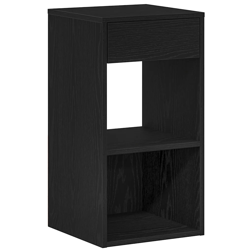 Comodini con Cassetto 2 pz-Set di 2 Tavolino da notte Rovere Neri 35x34x66,5 cm