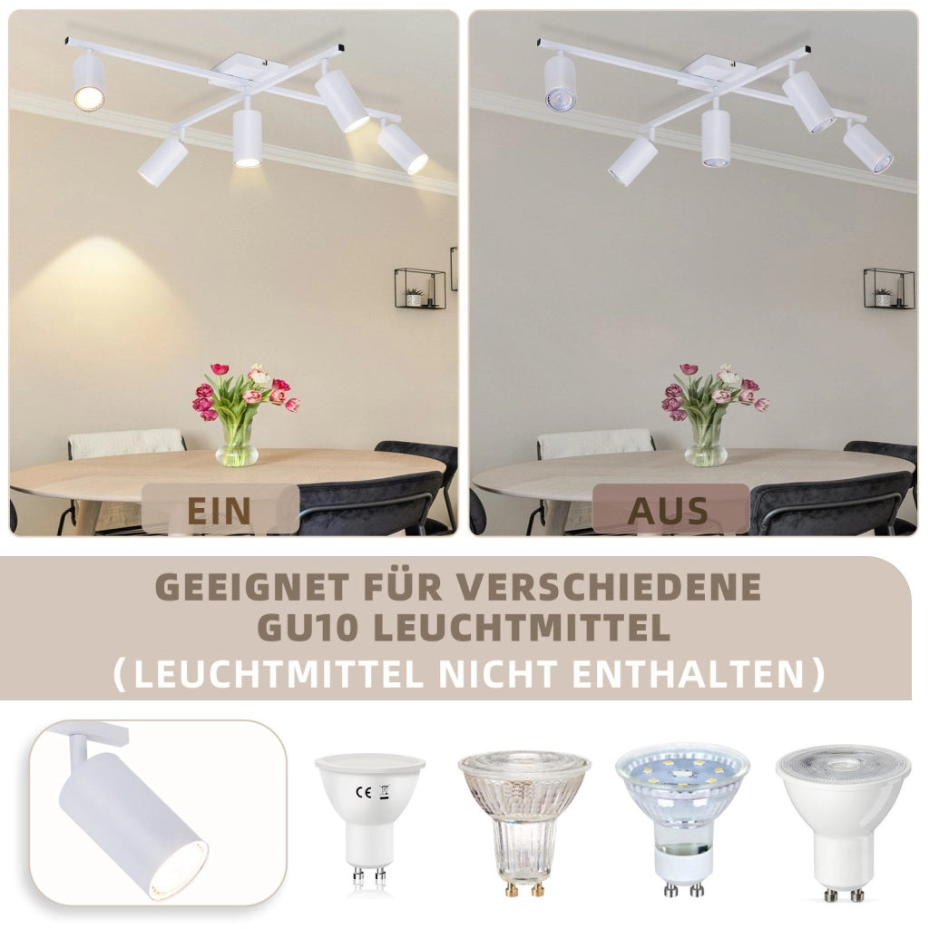 ZMH Faretto da soffitto 5 fiamme bianco GU10 faretti lampada da soffitto per camera da letto