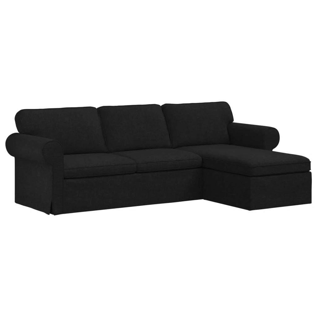Divano Nero 245 x 138 x 80 cm Tessuto 42024343