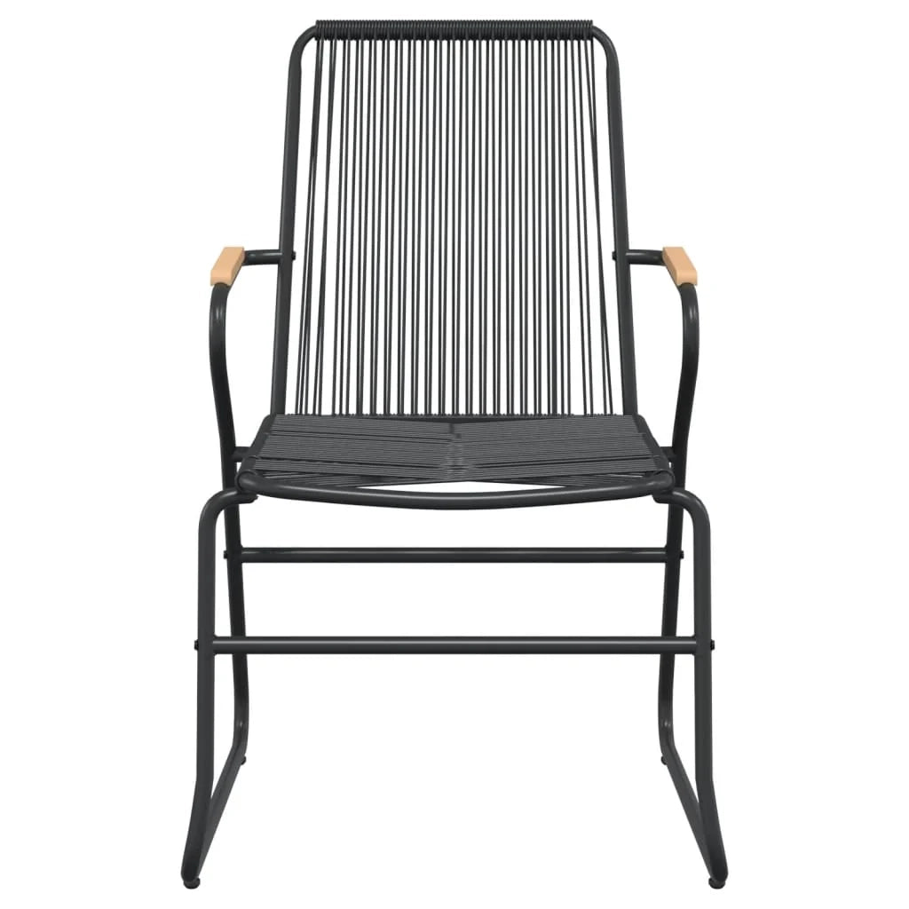 Set da pranzo da esterno 7 pezzi mobili in rattan nero e PVC 02_0014374