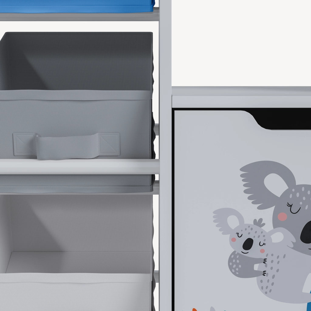 Scaffale per Cameretta Søndreland con 9 Scatole Pieghevoli 80x90x30 cm Design Koala [en.casa]