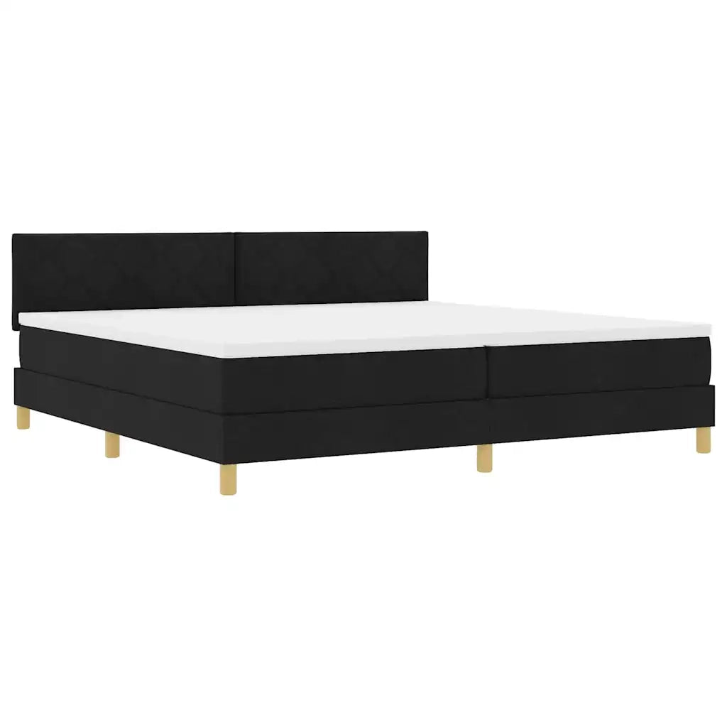 Letto a molle con cuscino Nero 200 x 200 cm Tessuto 3339023
