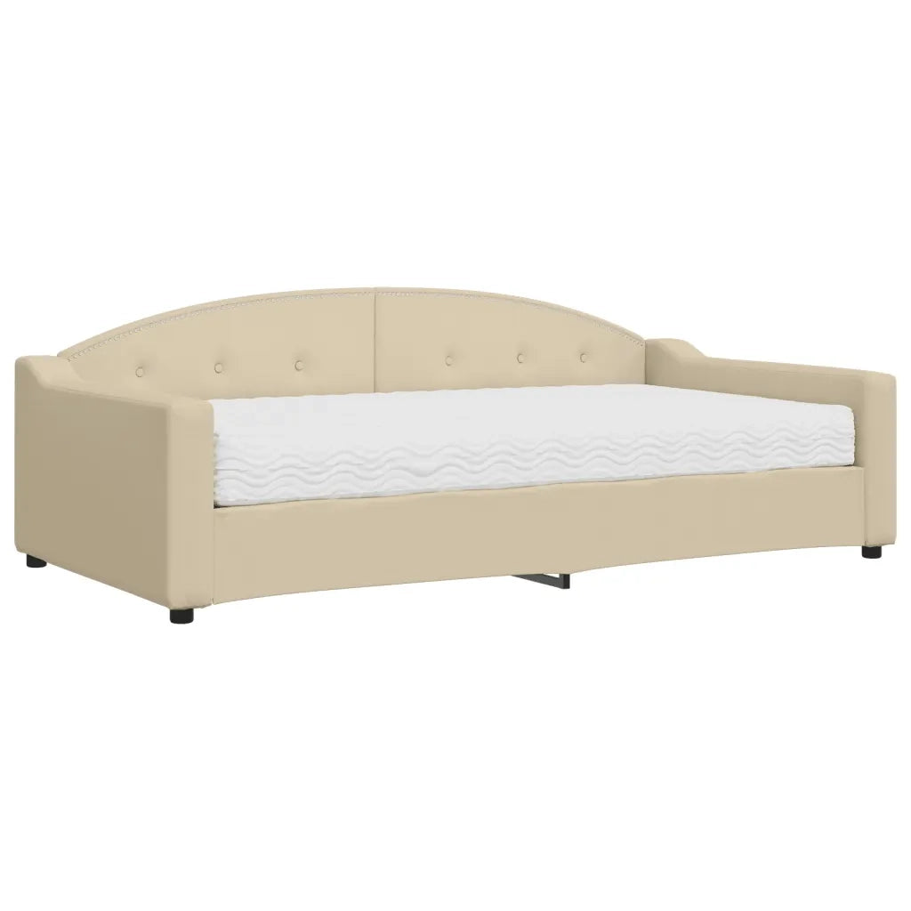 Divano Letto con Materasso-Sofa Letto-Daybed Crema 100x200 cm in Tessuto 991689