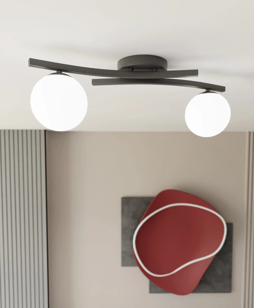 Plafoniera moderna a sfere nero/bianco 2xE14 OPUS Emibig